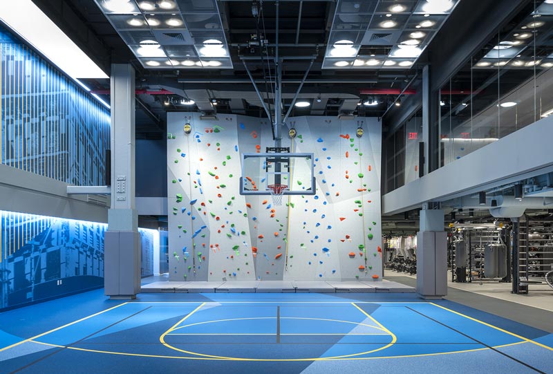 Office Space by Arch Amenities that include basketball and fitness management